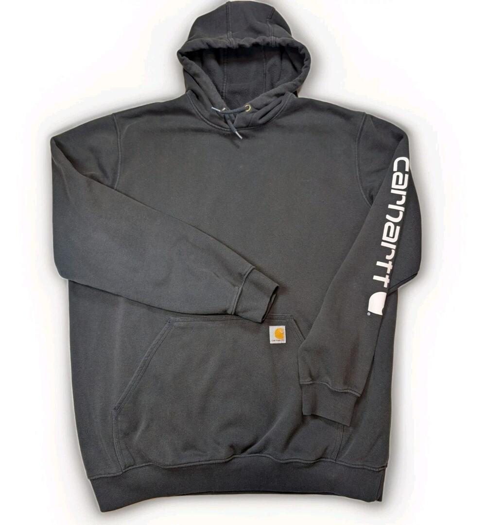 Carhartt Black Hoodie Men’s XL Workwear Streetwear Y2K Kangaroo Pocket